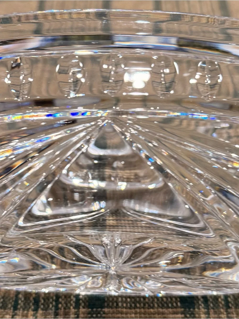 Waterford Crystal OVERTURE Clear Oval Serving Bowl with Cut-Glass Pattern 7”